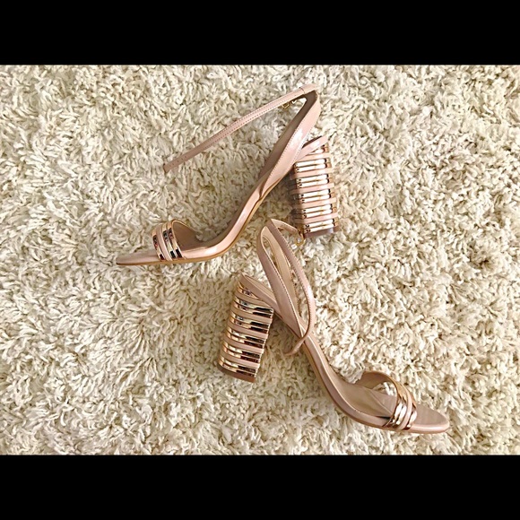 aldo nude block heel